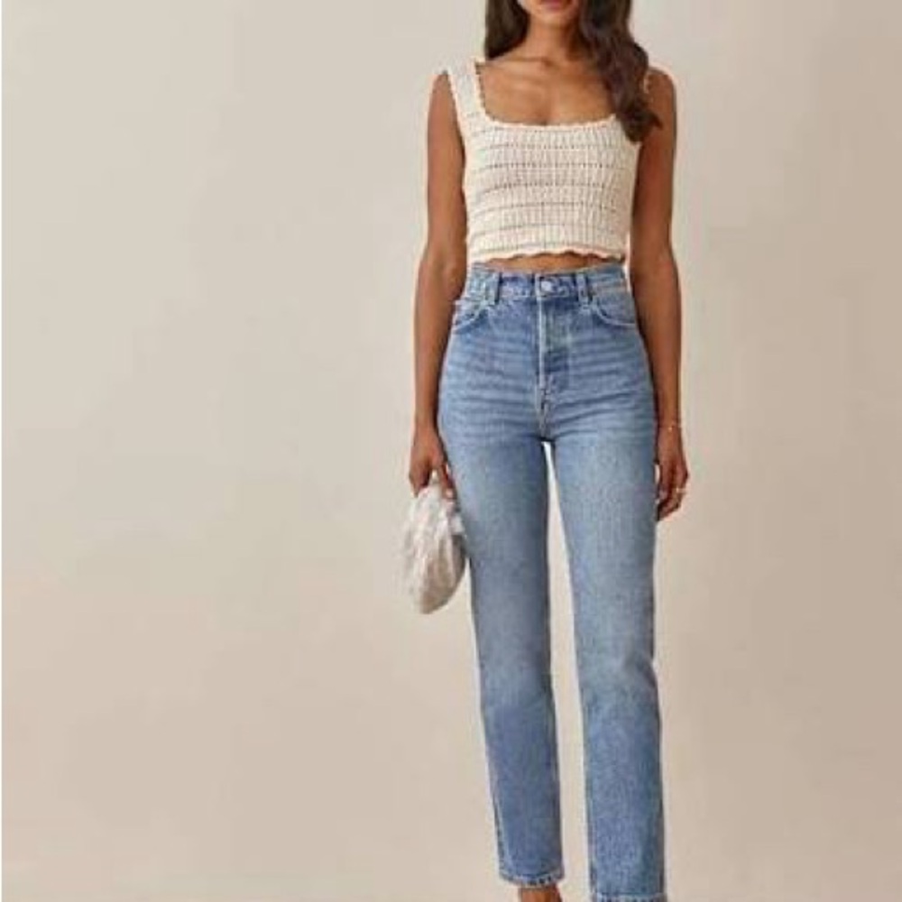 Reformation Cynthia High Rise Straight Leg Denim Jeans size 27